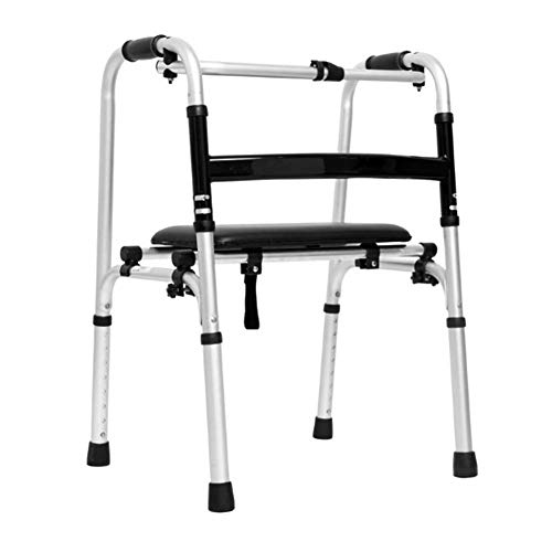 Gehgestell, zusammenklappbar, leicht, Mobilitätshilfen, Gehhilfe, leichtes, robustes Aluminium-Gehgerät mit Sitz für ältere Menschen