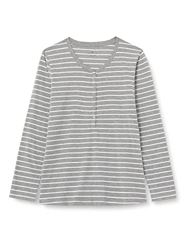 bellybutton Maternity Damen PHILINE-Schlafanzugshirt 1/1 Arm Umstandsschlafanzugoberteil, Grau (Gray 8110), 40 (Herstellergröße: L)
