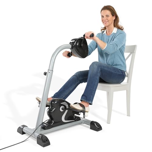 maxVitalis Bewegungstrainer 2in1 Armtrainer und Beintrainer mit Motorunterstützung Pedaltrainer für Senioren Fitnessgerät für passives und gelenkschonendes Training der Arme und Beine