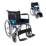 Mobiclinic faltbarer Rollstuhl, Stahl, Blau, Sitzbreite: 46 cm, Modell Alcazar