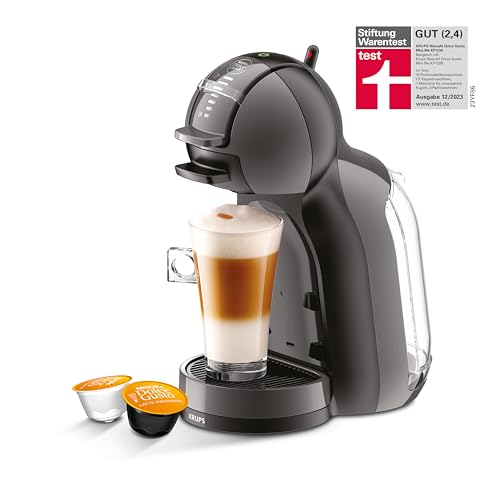 Krups KP1238 Nescafé Dolce Gusto Mini Me Kaffeekapselmaschine | 15 Bar | kompakt | Hochdruck-Kaffeemaschine | über 30 Kaffeekreationen | wählbare Getränkegröße | Schwarz/Anthrazit