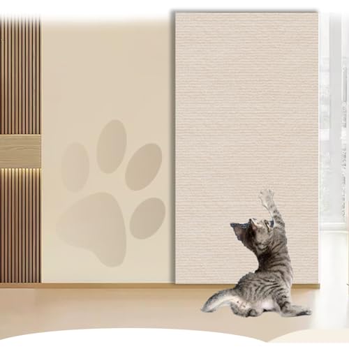 Asisumption Cat Scratching Mat 39.4” X 11.8”Cat Scratch Mat,Trimmable Self-Adhesive Cat Couch Protector for Cat Wall Furniture Stick on Cat Scratching Pads (E,23.6in*3.28 ft)
