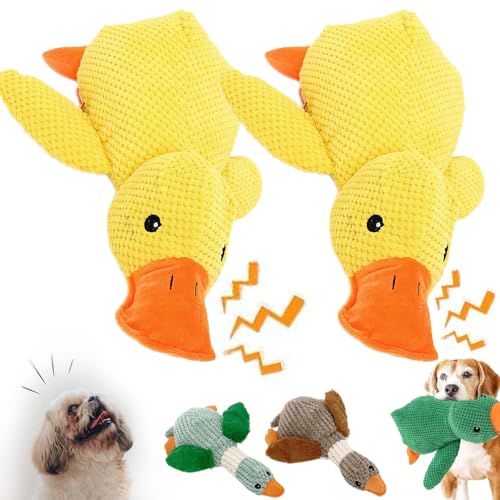 KURTIK Zentric Quack-Quack Duck Dog Toy, Zentric Plush Dog Toy, Classic Duck Dog Squeak Toy, Quacking Duck Toy for Dog with Real Quack Sound, Squeaky Dog Chew Toys, Stuffed Duck Dog Toy (2PCS)