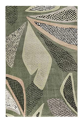 Esprit Home Teppich - Läufer, weicher moderner Kurzflor Teppich perfekt geeignet für das Wohnzimmer und Schlafzimmer, sehr pflegeleicht, Hazel (80x 150 cm, Grau Grün)