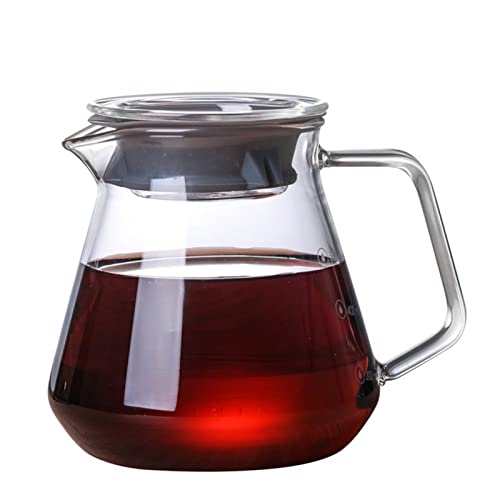 seasaleshop Glas Teekanne Teebereiter 500ml mit herausnehmbarem Edelstahl Teesieb - Glaskanne Teekrug Teefilter Hitzebeständig