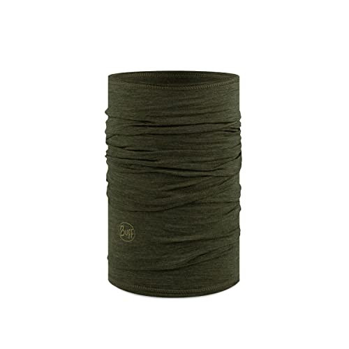 Buff Lightweight Merino Wool Multifunktionstuch Solid Bark Olive grün