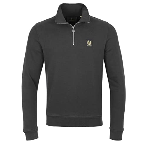 Belstaff Sweatshirt mit Viertelreißverschluss, Größe XL, Schwarz, navy, XL