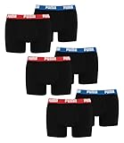 PUMA Herren Boxershorts Unterhosen 100004386 6er Pack, Wäschegröße:S, Artikel:-001 red/Blue