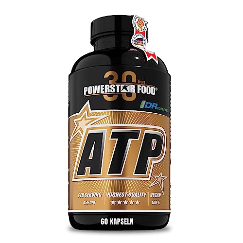 Powerstar ATP CAPS | 60 ATP Kapseln mit je 450 mg ATP | Deutsche Herstellung | Hohe Bioverfügbarkeit | Vegan, magensaftresistent & hochdosiert | Fitness & Energie für anspruchsvolle Athleten