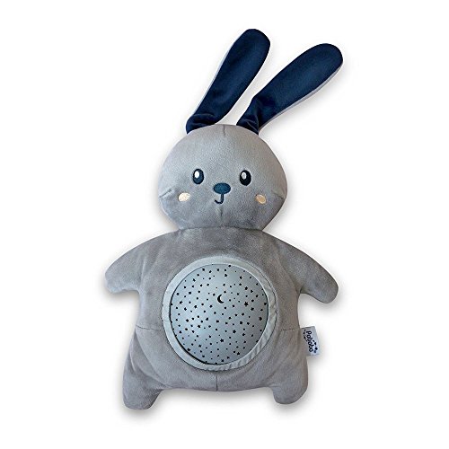 Pabobo - Mimi Bunny - musikalische Nachtlicht Kaninchen Star Projektor - Baby / Kind Teddy -grau