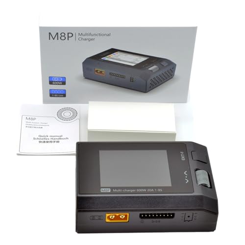 Sicherer M8P 600 W 20 A Ladegerät-Entlader, 1-8S Farbbildschirm, präzise Temperaturkontrolle, mehrere Schutzvorrichtungen, LCD-Display