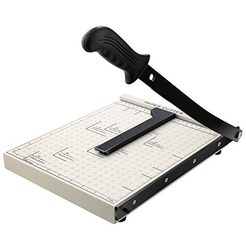 A4 Papierschneider Fotoschneider Hebelschneider Papierschneidemaschine Schneidegerät aus Metall 325 x 255mm Schnittlänge 470mm, Weiß