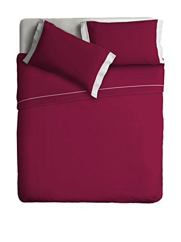 Ipersan zweifarbig Bettwäsche Set Farbe bordeaux rot/beige 240x290 cm.