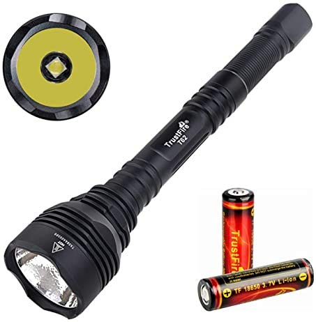 TrustFire T62 LED Taschenlampe 3600 Lumen Superhell mit XHP70 CW LED bis 431 Meter und Wasserdicht IPX8 taktisch für die Jagd und viele Sportaktivitäten (2 x 18650 Akkus 3400mAh enthalten)