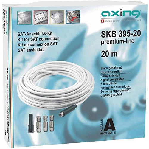 Axing SKB 395-20 SAT Koaxialkabel Anschluss-Set, 20 m