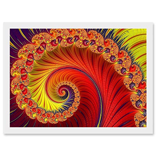 Photo Fractal Flower Spiral mandelbrot Artwork Framed A3 Wall Art Print