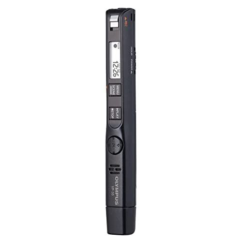 OM System Olympus VP-20 Digitales Diktiergerät mit Stereo-Mikrofon, Geräuschunterdrückung, eingebauter direkter USB.