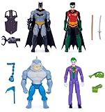 dc comics 6065564, Batman und Robin vs. Der Joker und König Hai, 10,2 cm große Actionfiguren, Kinderspielzeug für Jungen und Mädchen ab 3 Jahren