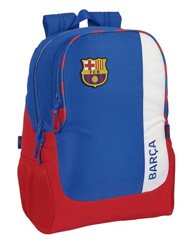 safta FC Barcelona 2. Team Schulrucksack, ideal für Kinder unterschiedlichen Alters, bequem und vielseitig, Qualität und Widerstandsfähigkeit, 32 x 16 x 44 cm, Blau und Kastanienbraun, blau/granate,