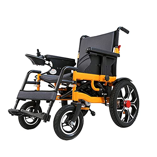 Elektrorollstuhl, Stahl klappbar und leicht, 360° Universalsteuerung Rollstuhl elektrischer Doppelmotorsitz, geeignet für Menschen jeden Alters und Mobilitätseinschränkungen/Als zeigen / 91cm