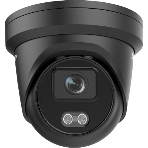 Hikvision DS-2CD2347G2-LU(2.8mm)(C)(Black) Turret Überwachungskamera mit 4 Megapixel, bis zu 30m Beleuchtung, ColorVu Kamera mit Farbiger Bildgebund bei Nacht durch Weißlicht