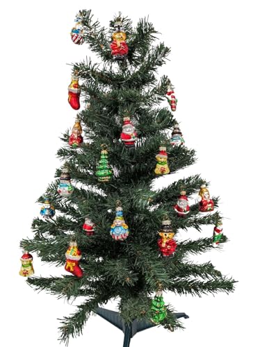 BURI Glas-Weihnachtsbaumanhänger 20er-Set 5cm Christbaumschmuck Weihnachtsbaumkugeln