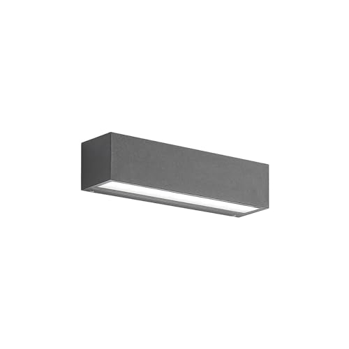 Lucande LED Wandleuchte außen 'Lengo' (Modern) in Schwarz aus Aluminium (1 flammig,) - LED-Außenwandleuchten Wandlampe, Led Außenlampe, Outdoor Wandlampe für Außenwand/Hauswand, Haus, Terrasse &