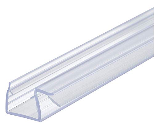 Gedotec Glastür-Dichtung Eckdichtung für Duschkabinen | Dusch-Türdichtung Länge 2000 mm | Dichtlippe PVC Transparent | Duschdichtung für Glasdicke 8-10 mm | 1 Stück - Lippendichtung für Glastüren