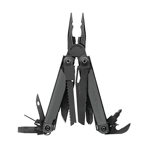 Leatherman SURGE schwarz Cap Crimper Multitool Werkzeug Edelstahl brüniert mit Holster