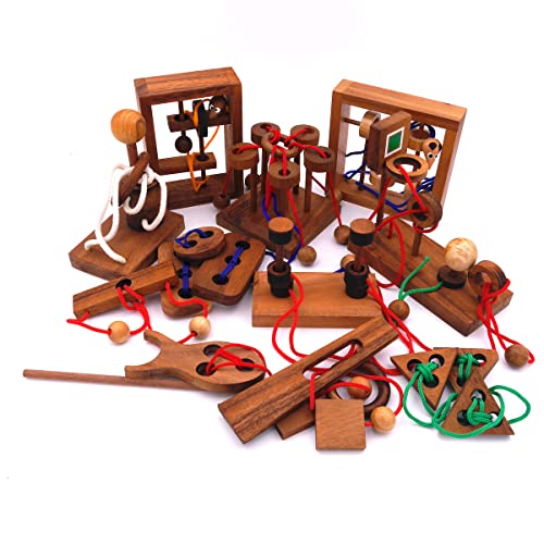 ROMBOL Seilpuzzle-Set mit unterschiedlichen, kniffligen Knobelspielen für Kinder und Erwachsene, Modell:Set 11