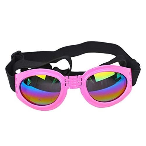 Z-LIANG Hundehelme für Motorräder mit Sonnenbrille Kühle ABS Mode Pet Hund Hut Helm Kunststoff Pet Protect Ridding Cap SML (Color : Pink, Size : S)