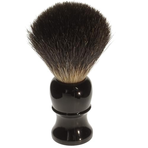 Rasierpinsel Graudachs-Haar, Schwarz, Kunststoffgriff, Höhe: 10,5 cm