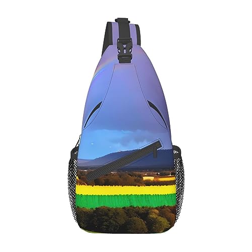 Abend Regenbogen Muster Unisex Duffel Bag Crossbody Tasche für Reisen Wandern Klettern Laufen Radfahren