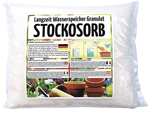 Stockosorb - Wasserspeicher Pflanzen Granulat für über 1200 L Blumenerde - 1 kg