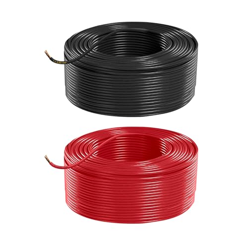 Fahrzeugleitung Anhängerkabel Rund Kabel Set rot und schwarz als Ring FLRY B 0,75 1,0 1,5 2,5 mm² 1-adrig 6-24 Volt KFZ Auto (2,50 mm², 40 Meter)