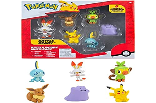 Pokemon Figuren Set 6 pcs – 5-8 cm Pokémon Figuren, Evoli, Pikachu und Mehr - Neueste Welle 2021 - Offiziell Lizenziert Pokemon Spielzeug