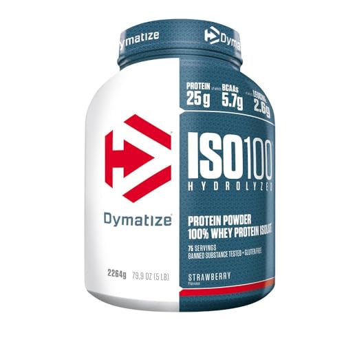 Dymatize ISO 100 Strawberry 2264g - Whey Protein Hydrolysat + Isolat Pulver