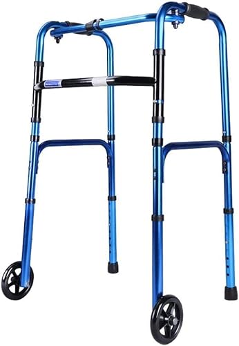 Klappbarer Walker Gehgestell Zusammenklappbarer leichter Gehrahmen for Erwachsene mit Rädern/höhenverstellbarer Mobilitätshilfe for ältere Menschen