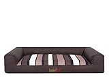 Hobbydog L VICCBP8 Hundebett Victoria Größe L - 80 X 55 cm Dunkel Braun Mit Gestreift Bett Matratze Schlafplatz Hundebett Hundematratze Sofa Hundesofa, L, Brown, 2.7 kg