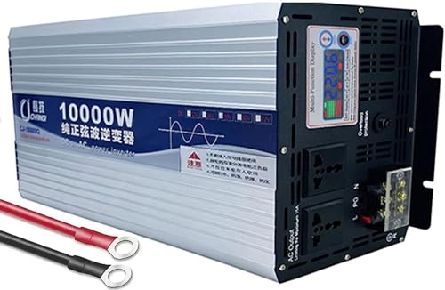 Power Inverter 4000W 5000W 6000W 7000W 8000W 10000W 12000W Pure Sine Wave Power Inverter 12V 24V 48V 60V 72V auf 110V 220V 230V Wechselrichter Reiner AC Steckdosen,für Auto,Boot,Camping,RV (Color : 1