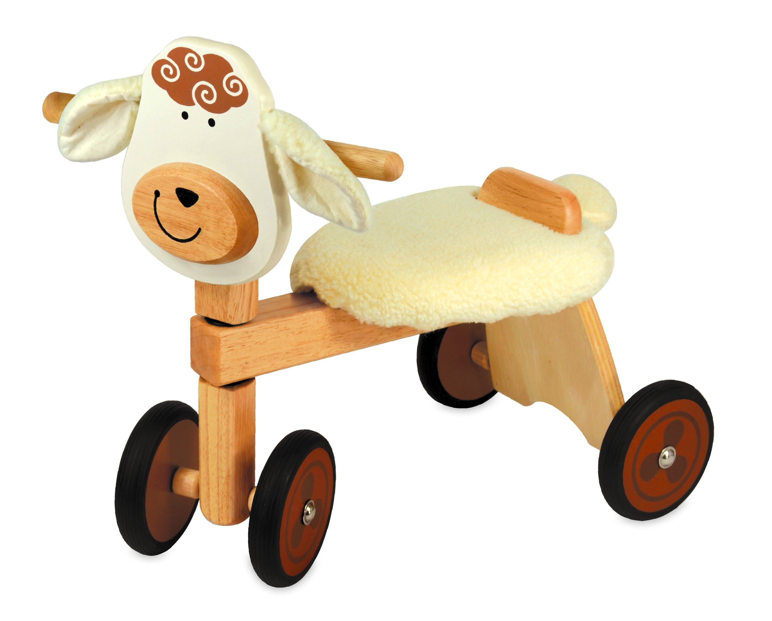 I M TOY - Dreirad für Kinder Tier aus Holz Schaf, Reitspielzeug für Kleinkinder - IM87530