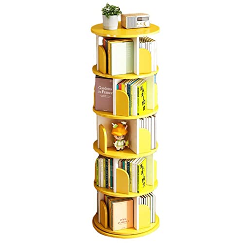 ZJGFCB Drehender Bücherregal rotierendes Bücherregal 5-Shelf Multifunktional 360 Grad Rotation Bücherregal für Schlafzimmer Wohnzimmer und Heimbüro