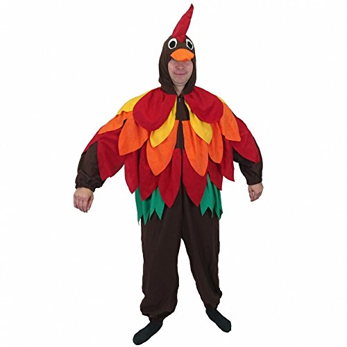 Krause & Sohn Kostüm bunter Vogel Boby Gr. XL Overall Hahn Fasching Karneval Papagei