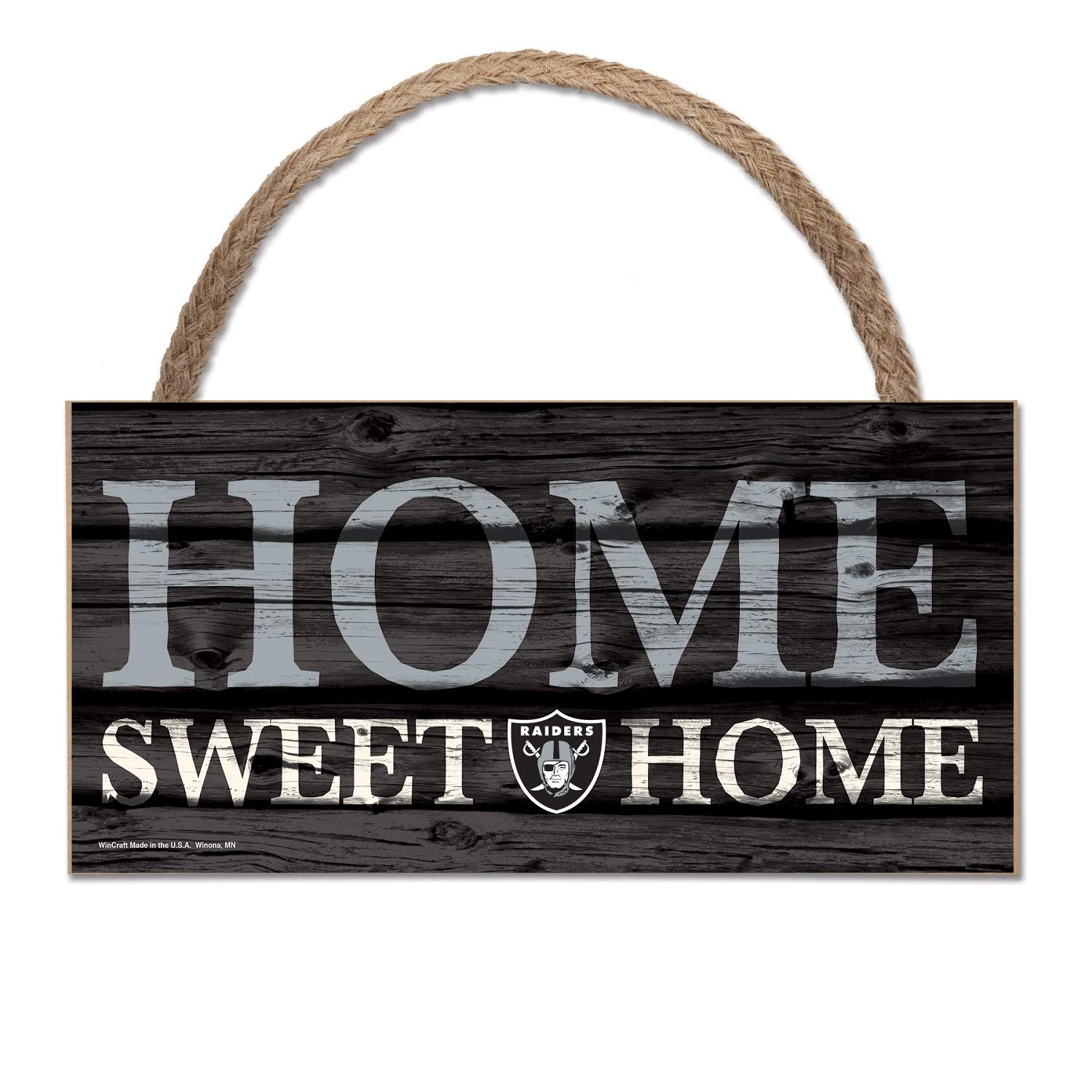 Wincraft NFL Schild aus Holz Oakland Raiders Holzschild Wood Home Sweet Home