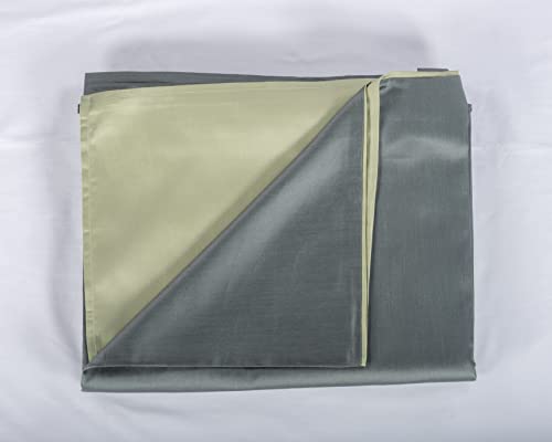 LENZUOLISSIMI - Bettbezug aus Baumwollsatin, 300 Fäden, Einzelbett: 250 x 200 + 50 cm,, dunkelgrün/salbeigrün