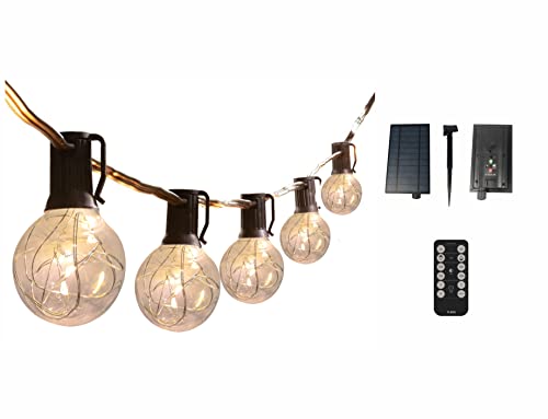 FlinQ Solar LED Lichterkette - Gartendeko - Lampen für Außen - Mit Fernbedienung - Weiß - 10 Lampen - 8 Meter