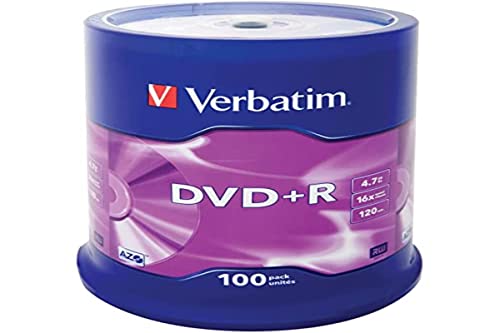 Verbatim 100 x DVD+R - 4.7 GB 16x - Mattes Silber - Spindel - Speichermedium