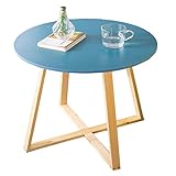 CHUTD Couchtisch Nordic Einfacher Kleiner Teetisch Kleines Apartment Wohnzimmertisch Kreativer Runder Tisch Mode (Farbe: Blau, Größe: 70X52cm)