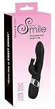 Sweet Smile Blacky - softer Vibrator mit Klitoris-Stimulator für sie, 2- Motoren-Reizer mit 7 unterschiedlichen Vibrationsmodi, Massagegerät, schwarz