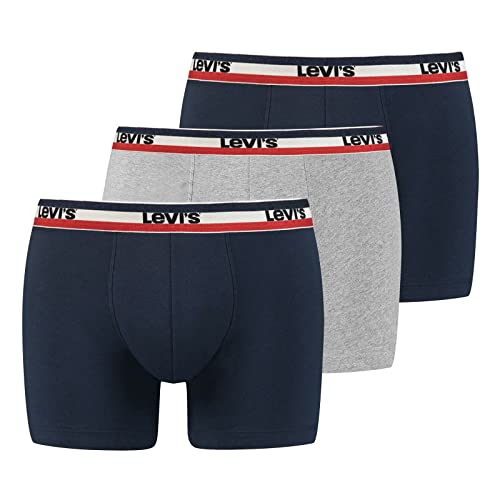 Levi's Mens Men's Sportswear Logo Briefs (3 Pack) Boxer Shorts, Navy/Grey Melange, XL